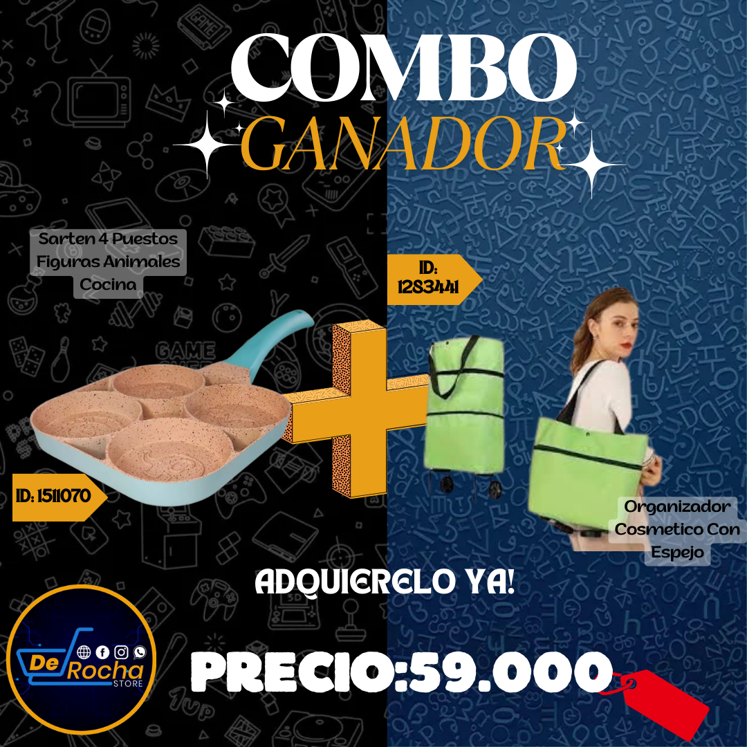combo sarten+maleta para mercado